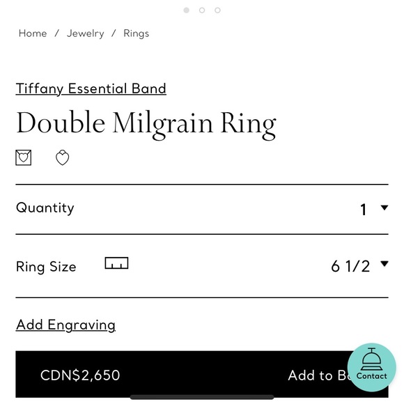 Tiffany & Co. Double Milgrain Ring size 5 - Picture 3 of 5